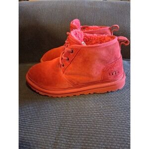 UGG Boots Women's Neumel Chukka Boot Ankle Lace-Up Shoes Really Red Size 8